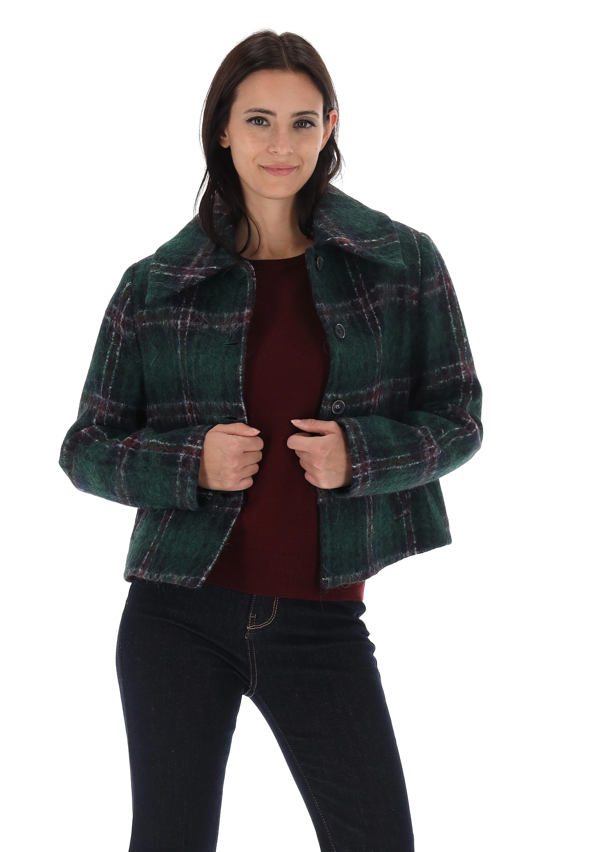 Cappottino corto in lana cotta èks a quadri